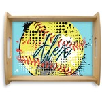 Softball Natural Wooden Tray - Large (Personalized)