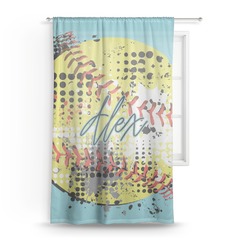 Softball Sheer Curtain - 50"x84" (Personalized)