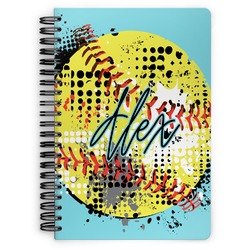 Softball Spiral Notebook - 7x10 w/ Name or Text