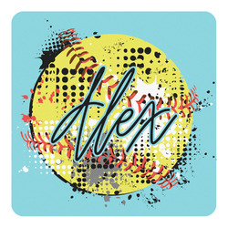Softball Square Decal - XLarge (Personalized)