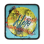 Softball Iron On Square Patch w/ Name or Text