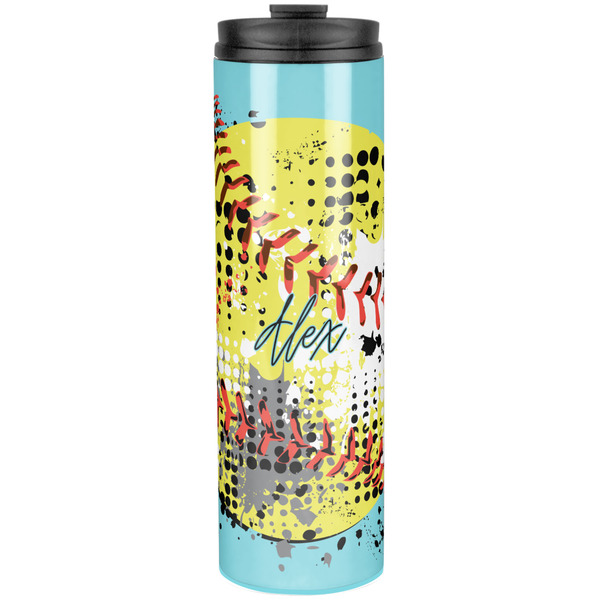 Custom Softball Stainless Steel Skinny Tumbler - 20 oz (Personalized)