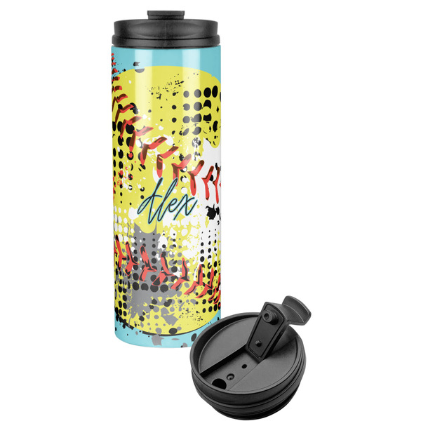 Custom Softball Stainless Steel Skinny Tumbler (Personalized)