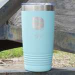 Softball 20 oz Stainless Steel Tumbler - Teal - Double Sided (Personalized)