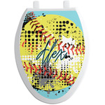 Softball Toilet Seat Decal - Elongated (Personalized)