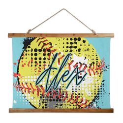 Softball Wall Hanging Tapestry - Wide (Personalized)