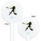 Softball White Plastic 5.5" Stir Stick - Double Sided - Round - Front & Back