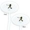 Softball White Plastic 7" Stir Stick - Double Sided - Oval - Front & Back