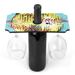 Softball Wine Bottle & Glass Holder (Personalized)