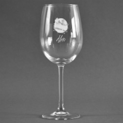Softball Wine Glass (Single) (Personalized)