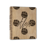 Softball Wood 3-Ring Binder - 1" Half-Letter Size (Personalized)