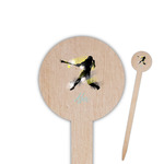 Softball Round Wooden Food Picks (Personalized)