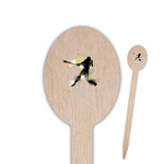 Softball Oval Wooden Food Picks - Double Sided (Personalized)