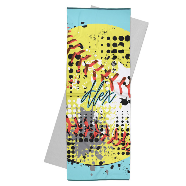 Custom Softball Yoga Mat Towel (Personalized)