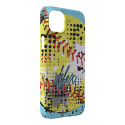 Softball iPhone Case - Plastic - iPhone 14 Pro Max (Personalized)