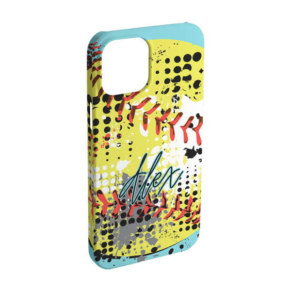 Custom Softball iPhone Case - Plastic - iPhone 15 (Personalized)