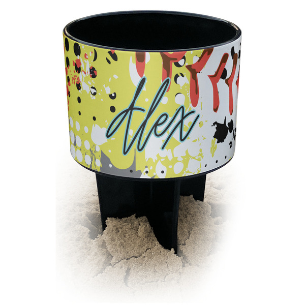 Custom Softball Black Beach Spiker Drink Holder (Personalized)