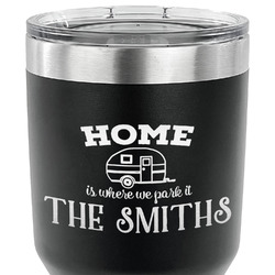 Camper 30 oz Stainless Steel Tumbler - Black - Single Sided (Personalized)