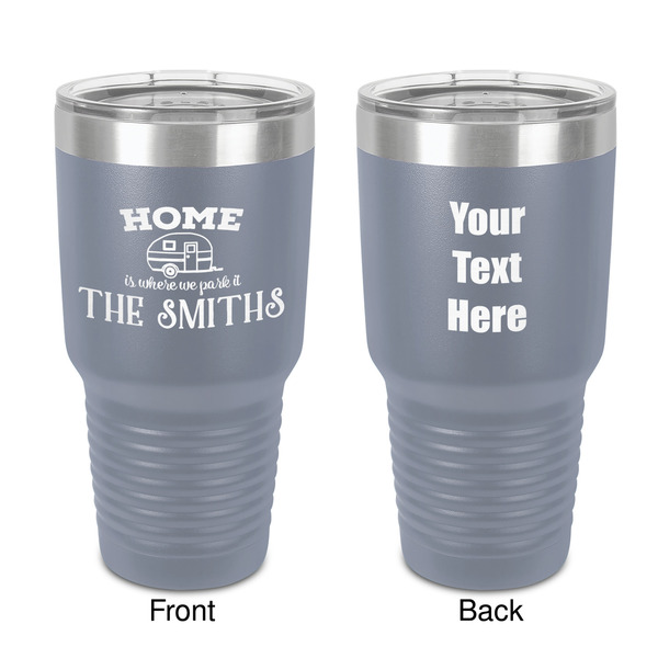 Custom Camper 30 oz Stainless Steel Tumbler - Grey - Double-Sided (Personalized)