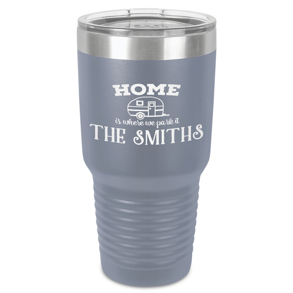 Custom Camper 30 oz Stainless Steel Tumbler - Grey - Single-Sided (Personalized)