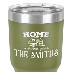 Camper 30 oz Stainless Steel Tumbler - Olive - Double-Sided (Personalized)