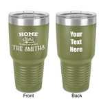 Camper 30 oz Stainless Steel Tumbler - Olive - Double-Sided (Personalized)