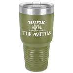 Camper 30 oz Stainless Steel Tumbler - Olive - Single-Sided (Personalized)