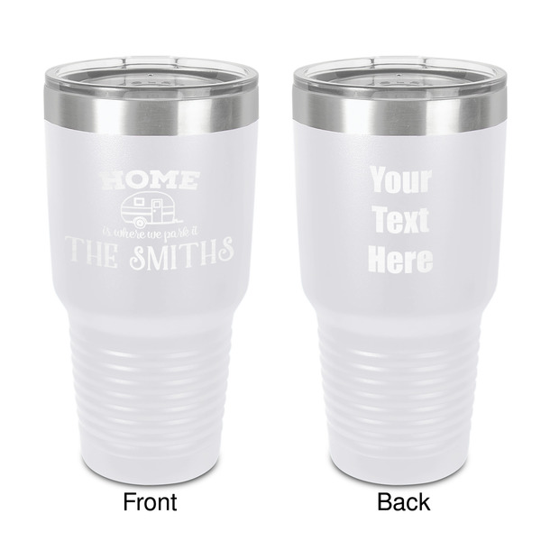 Custom Camper 30 oz Stainless Steel Tumbler - White - Double-Sided (Personalized)