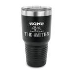 Camper 30 oz Stainless Steel Tumbler - Black - Single Sided (Personalized)