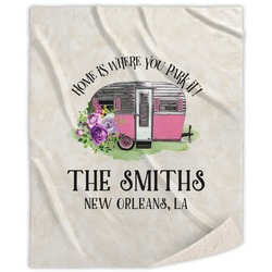 Camper Sherpa Throw Blanket (Personalized)