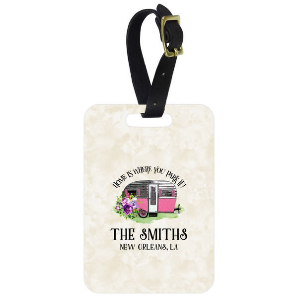 Custom Camper Metal Luggage Tag w/ Name or Text