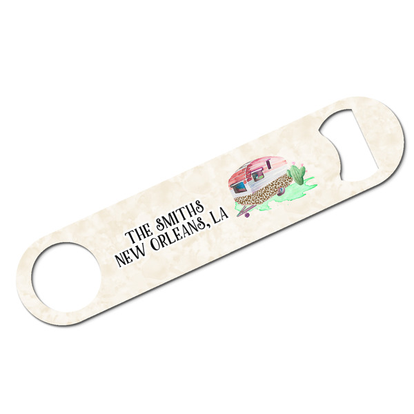 Custom Camper Bar Bottle Opener - White w/ Name or Text