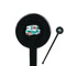 Camper Black Plastic 7" Stir Stick - Round - Closeup