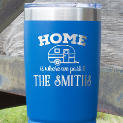Camper 20 oz Stainless Steel Tumbler - Royal Blue - Double Sided (Personalized)