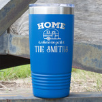 Camper 20 oz Stainless Steel Tumbler - Royal Blue - Double Sided (Personalized)