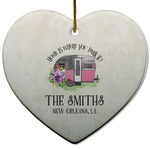 Camper Heart Ceramic Ornament w/ Name or Text