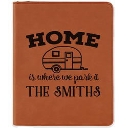 Camper Leatherette Zipper Portfolio with Notepad - Double Sided (Personalized)