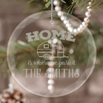 Camper Engraved Glass Ornament (Personalized)