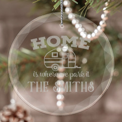 Camper Engraved Glass Ornament (Personalized)