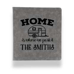 Camper Leather Binder - 1" - Grey (Personalized)