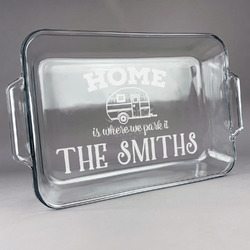 Camper Glass Baking Dish with Truefit Lid - 13in x 9in (Personalized)