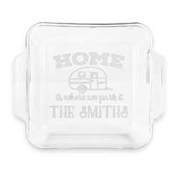 Camper Glass Cake Dish - 8in x 8in (Personalized)