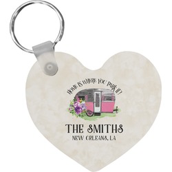 Camper Heart Plastic Keychain w/ Name or Text