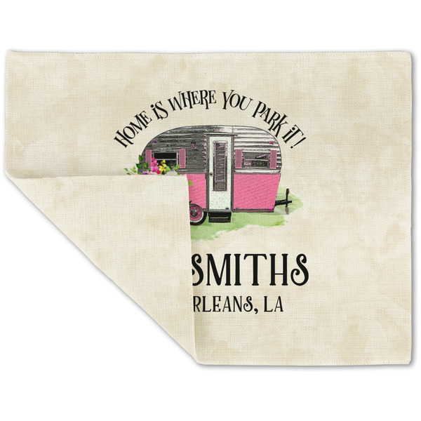 Custom Camper Double-Sided Linen Placemat - Single w/ Name or Text