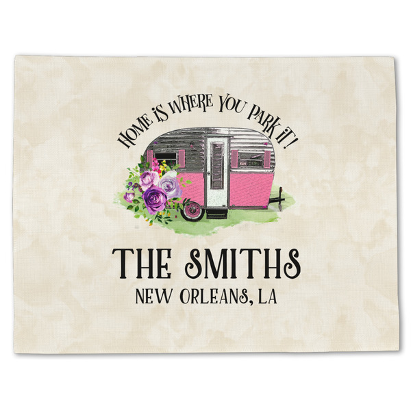 Custom Camper Single-Sided Linen Placemat - Single w/ Name or Text