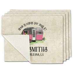 Camper Single-Sided Linen Placemat - Set of 4 w/ Name or Text