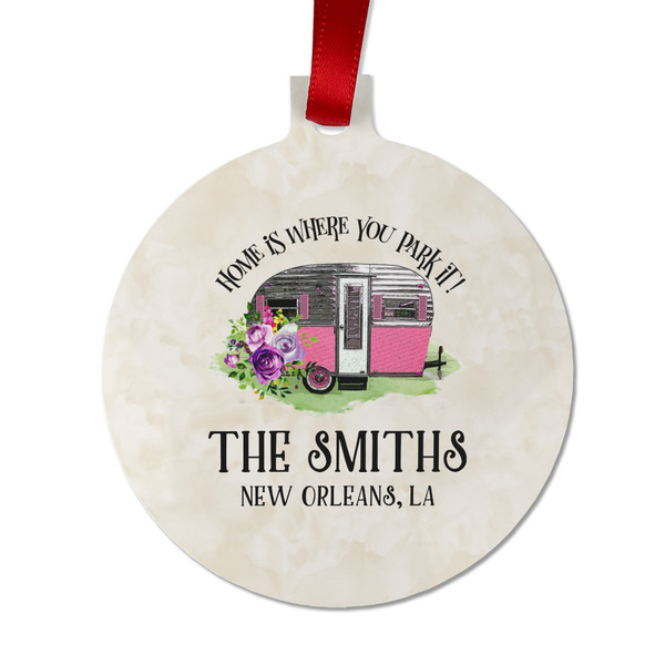 Custom Camper Metal Ball Ornament - Double Sided w/ Name or Text