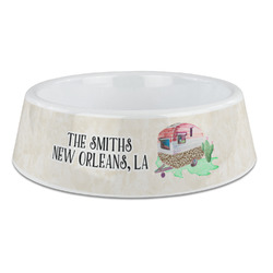 Camper Plastic Dog Bowl - Large (Personalized)