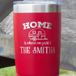 Camper 20 oz Stainless Steel Tumbler - Red - Double Sided (Personalized)