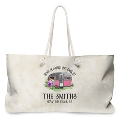 Camper Large Tote Bag with Rope Handles (Personalized)